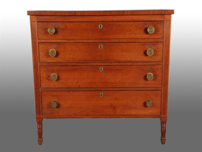 CHERRY CHEST OF GRADUATED DRAWERS.                