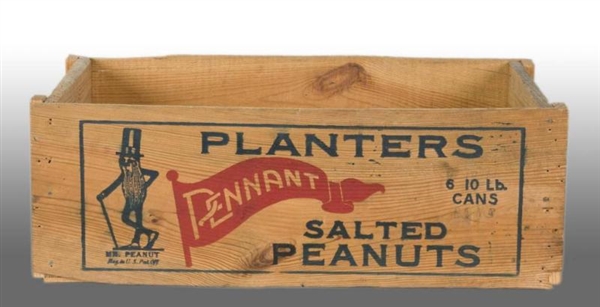 WOODEN PLANTERS PEANUT MR. PEANUT SHIPPING CRATE. 