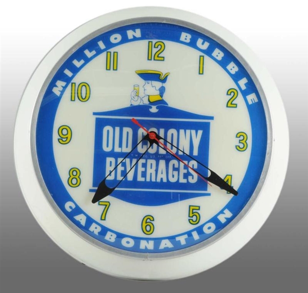 OLD COLONY BEVERAGES “DUALITE” LIGHT-UP CLOCK.    
