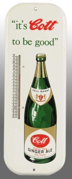 TIN COTT THERMOMETER WITH BOTTLE.                 