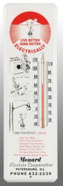 TIN MENARD ELECTRIC "WILLY WIREHAND" THERMOMETER. 
