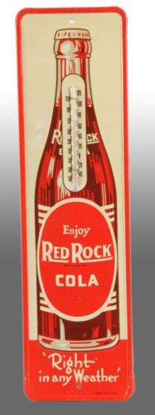 EMBOSSED TIN RED ROCK COLA THERMOMETER.           