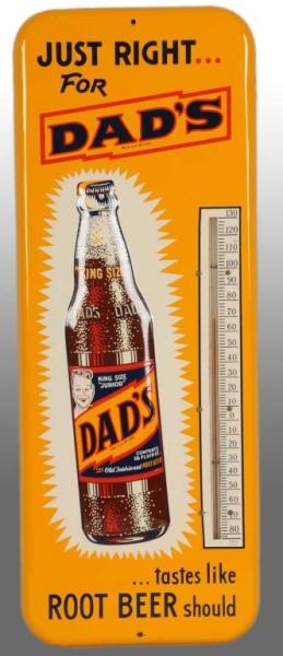 EMBOSSED TIN DADS ROOT BEER THERMOMETER.         