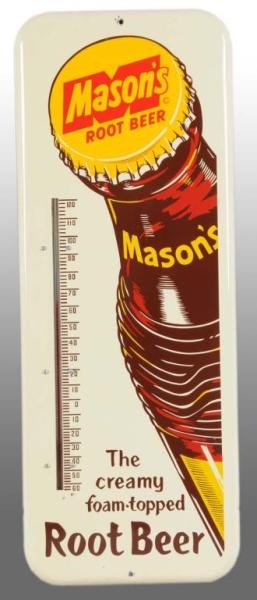 TIN MASONS ROOT BEER THERMOMETER.                