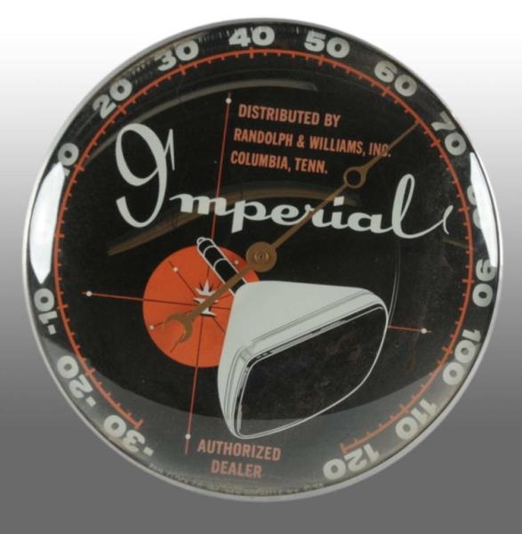 ROUND IMPERIAL AUTHORIZED DEALER THERMOMETER.     