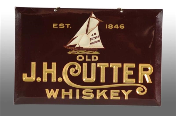 CELLULOID J.H. CUTTER WHISKEY SIGN.               