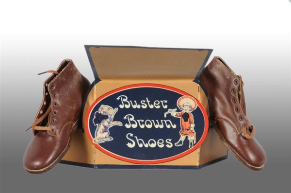 TIN BUSTER BROWN SHOES DISPLAY SIGN.              