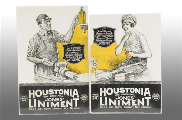 LOT OF 2: CARDBOARD HOUSTONIA LINIMENT SIGNS.     