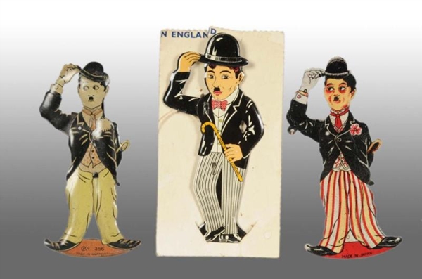 LOT OF 3: ASSORTED CHARLIE CHAPLIN HAT TIPPER TOYS