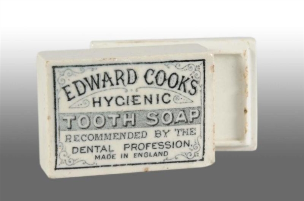 RECTANGULAR EDWARD COOKS TOOTH SOAP POT LID.     