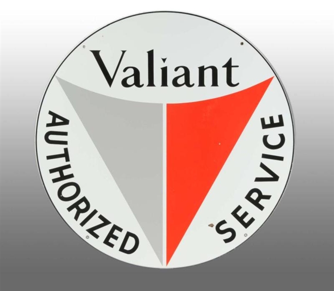 PORCELAIN VALIANT SERVICE 2-SIDED SIGN.           