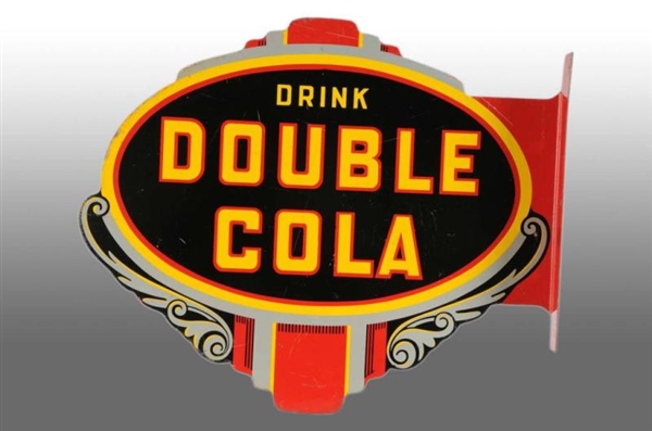 TIN 1947 DOUBLE COLA FLANGE SIGN.                 