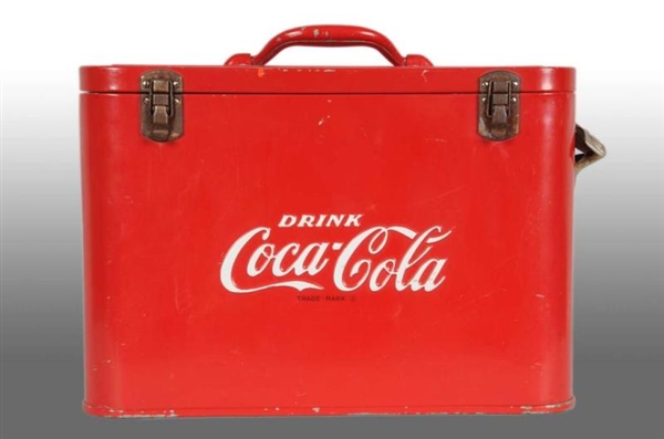 COCA-COLA STAINLESS STEEL LINED AIRLINE COOLER.   