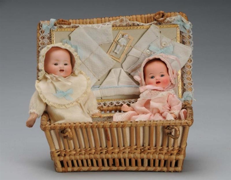 LOT OF 2: A.M. CHARACTER BABY DOLLS.              