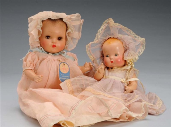 LOT OF 2: COMPOSITION BABY DOLLS.                 