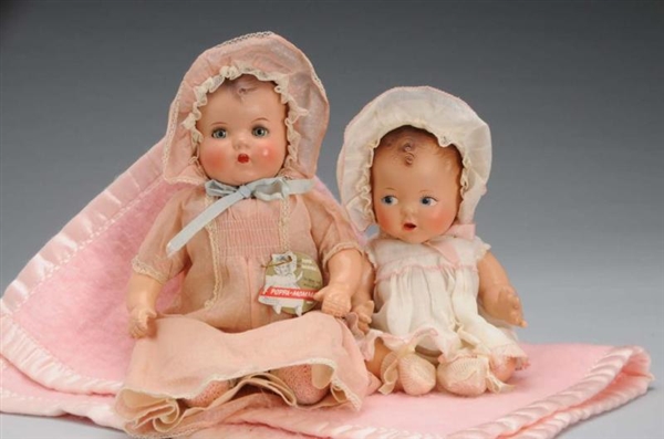 LOT OF 2: COMPOSITION BABY DOLLS.                 