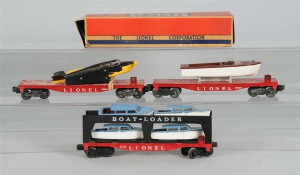 LOT OF 3: LIONEL O-GAUGE ROLLING STOCK PIECES.    
