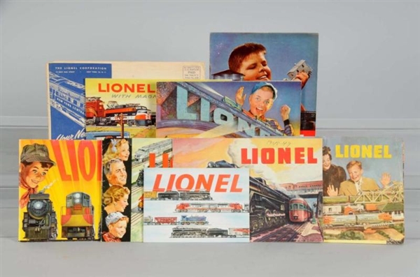 LOT OF 16: LIONEL 1940S & 1950S TRAIN CATALOGS.   