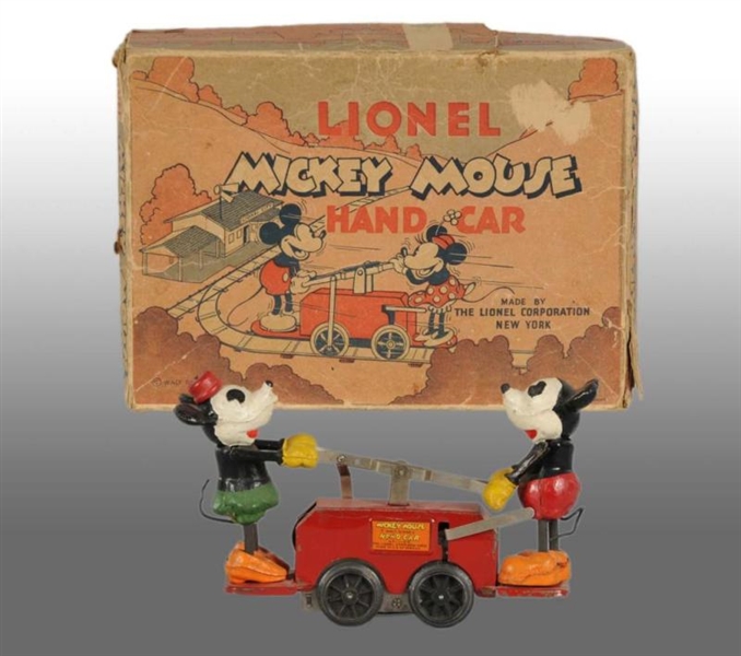 LIONEL NO. 1100 O-GAUGE MICKEY & MINNIE HAND CAR. 