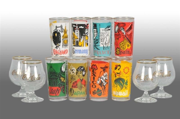 2 SETS OF COCA-COLA DRINKING GLASSES.             