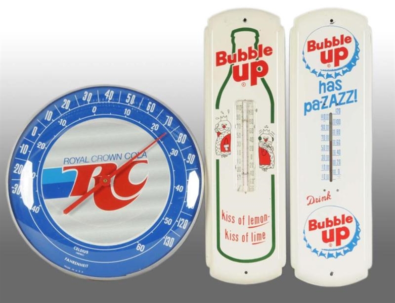 LOT OF 3: ADVERTISING THERMOMETERS.               