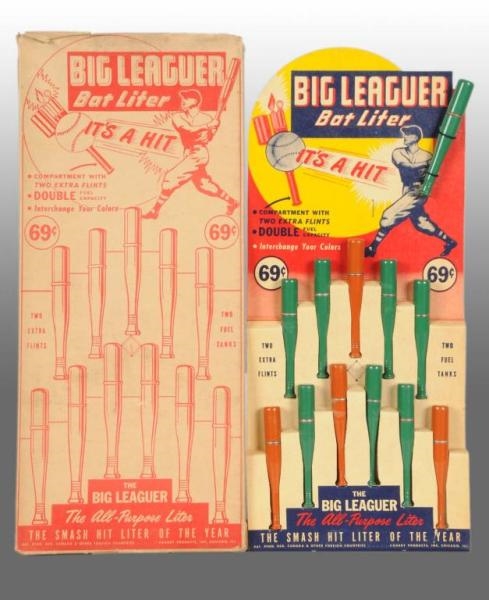 BARRY PRODUCTS BIG LEAGUER BAT LITER DISPLAY.     