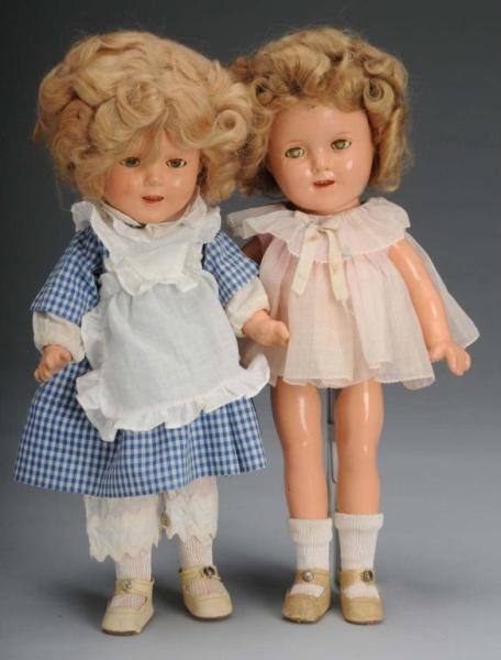 LOT OF 2: IDEAL COMPOSITION SHIRLEY TEMPLE DOLLS. 