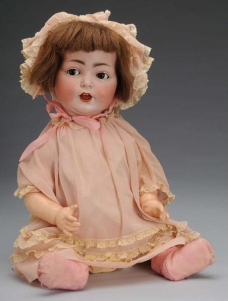 LARGE BISQUE CHARACTER BABY DOLL BY ADOLPH HULSS. 
