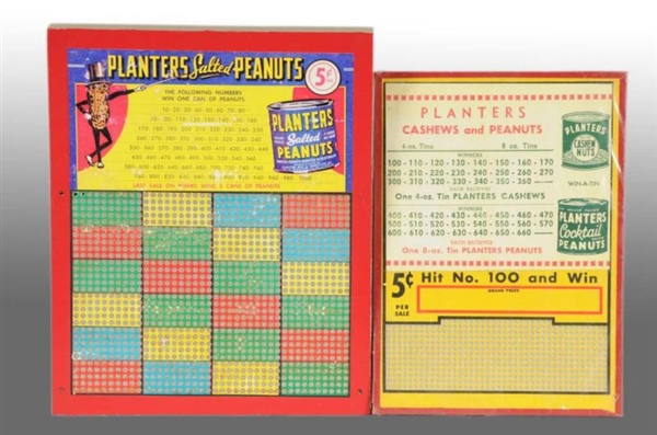 LOT OF 2: PLANTERS PEANUTS PUNCH BOARDS.          