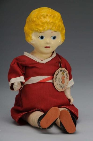 COMPOSITION ORPHAN ANNIE CHARACTER DOLL.          