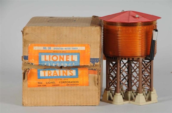 LIONEL NO. 38 O-GAUGE OPERATING WATER TOWER.      