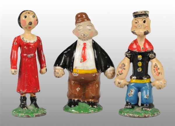 LOT OF 3: POPEYE, OLIVE OYL, & WIMPY PAPERWEIGHTS.