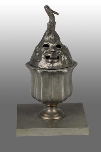 ART NOUVEAU INKWELL WITH GROTESQUE FIGURE HEAD.   