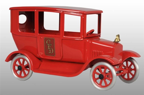 PRESSED STEEL FLIVVER CFD FIRE CHIEF CAR TOY.     