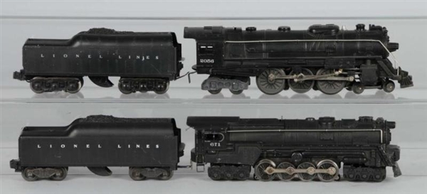 LOT OF 2: LIONEL STEAM ENGINES & TENDERS.         