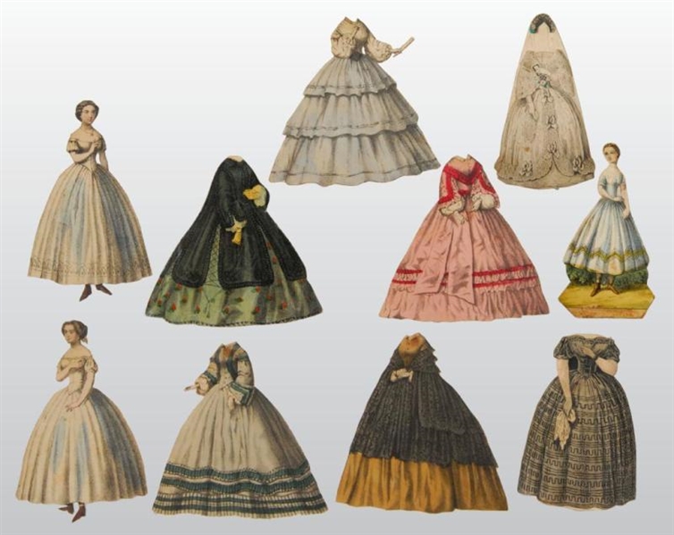 LOT OF UNKNOWN LADIES OF FASHION PAPER DOLLS.     