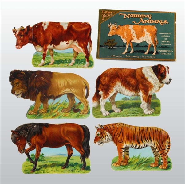 LOT OF BOXED TUCK "NODDING ANIMALS" PAPER TOY.    