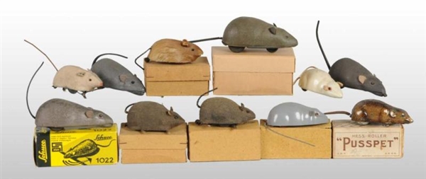 LOT OF 11: MOUSE WIND-UP & FRICTION TOYS.         