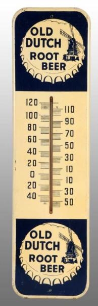 TIN OLD DUTCH ROOT BEER THERMOMETER.              