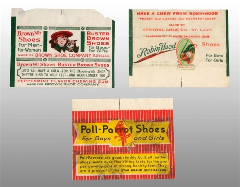 LOT OF 3: PAPER GUM WRAPPERS.                     