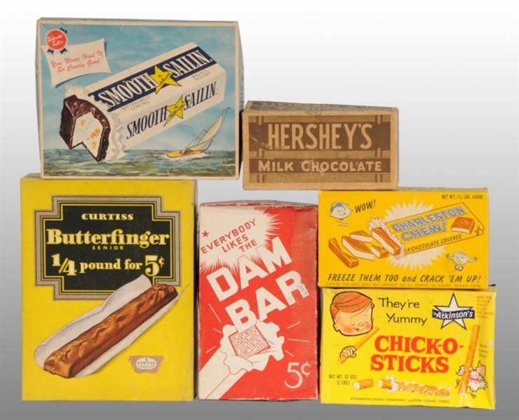 LOT OF 6: CARDBOARD CANDY BOXES.                  