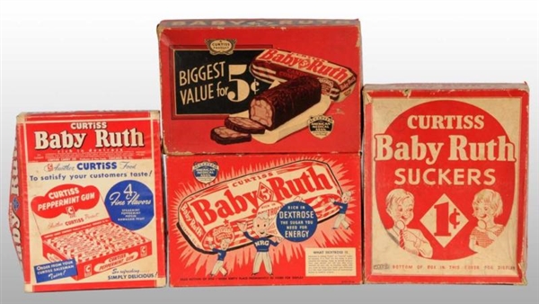 LOT OF 4: CARDBOARD BABY RUTH BOXES.              