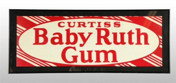 TIN BABY RUTH GUM STRIPED SIGN.                   