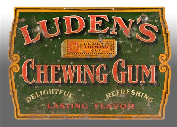TIN LUDENS CHEWING GUM SIGN.                     