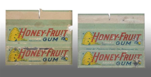 LOT OF 2: HONEY FRUIT GUM WRAPPERS.               