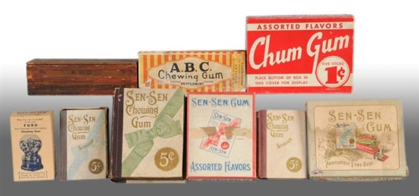 LOT OF 12: ASSORTED GUM BOXES.                    