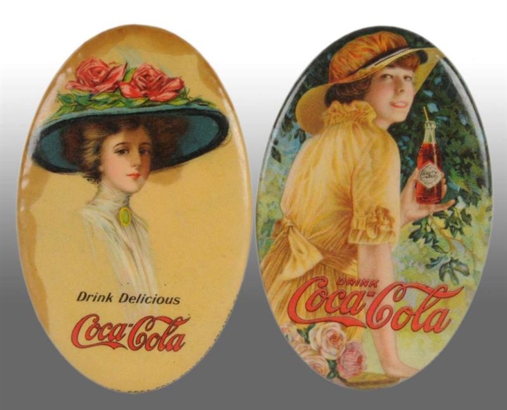 LOT OF 2: CELLULOID COCA-COLA POCKET MIRRORS.     