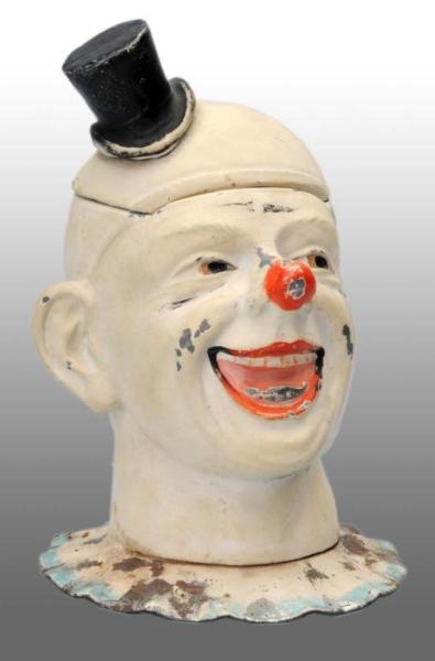CLOWN HEAD PAINTED INKWELL.                       
