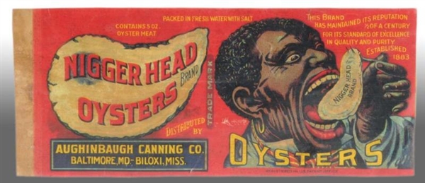 EARLY PAPER LABEL FOR A CAN OF N. HEAD OYSTERS.   