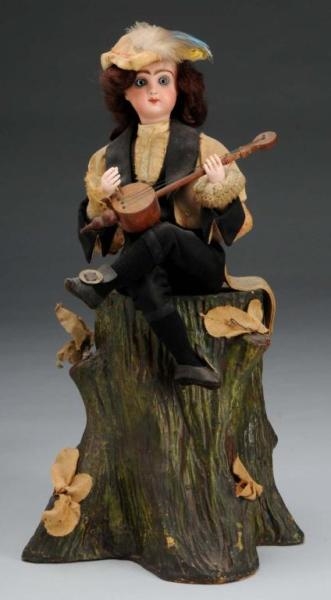 ROULLET & DECAMPS BOY ON TREE STUMP AUTOMATON.    